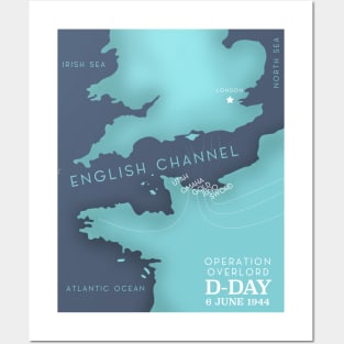 D-Day vintage map Posters and Art